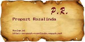 Propszt Rozalinda névjegykártya